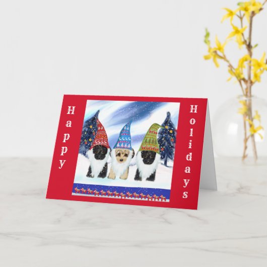 Yorkie Poo Karte (Gelbe Blume)