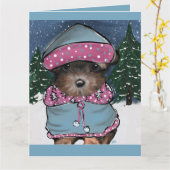 Yorkie Poo Karte (Gelbe Blume)