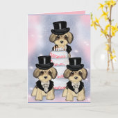 Yorkie Poo Karte (Gelbe Blume)