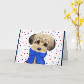 Yorkie Poo Karte (Gelbe Blume)