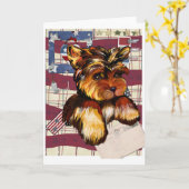 YORKIE POO KARTE (Gelbe Blume)