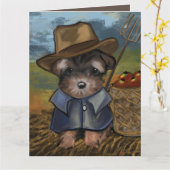 Yorkie Poo Karte (Gelbe Blume)