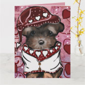 Yorkie Poo Karte (Gelbe Blume)