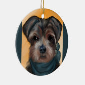 YORKIE POO KERAMIK ORNAMENT (Rechts)