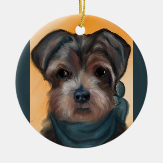 YORKIE POO KERAMIK ORNAMENT (Vorne)