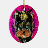 YORKIE POO KERAMIK ORNAMENT (Rechts)