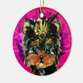 YORKIE POO KERAMIK ORNAMENT (Links)