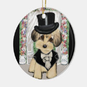 YORKIE POO KERAMIK ORNAMENT (Links)