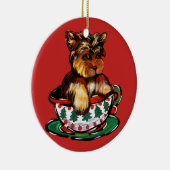Yorkie Poo Keramik Ornament (Rechts)