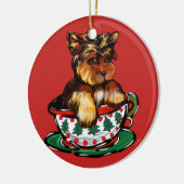 Yorkie Poo Keramik Ornament (Links)