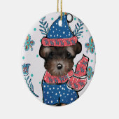Yorkie Poo Keramik Ornament (Rechts)