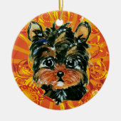 YORKIE POO KERAMIK ORNAMENT (Vorne)