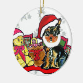 YORKIE POO KERAMIK ORNAMENT (Links)