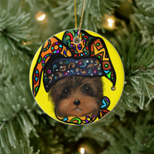 YORKIE POO KERAMIK ORNAMENT