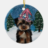 YORKIE POO KERAMIK ORNAMENT (Vorne)