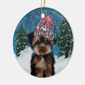 YORKIE POO KERAMIK ORNAMENT (Links)