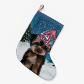YORKIE POO KLEINER WEIHNACHTSSTRUMPF (Vorderansicht (hängend))