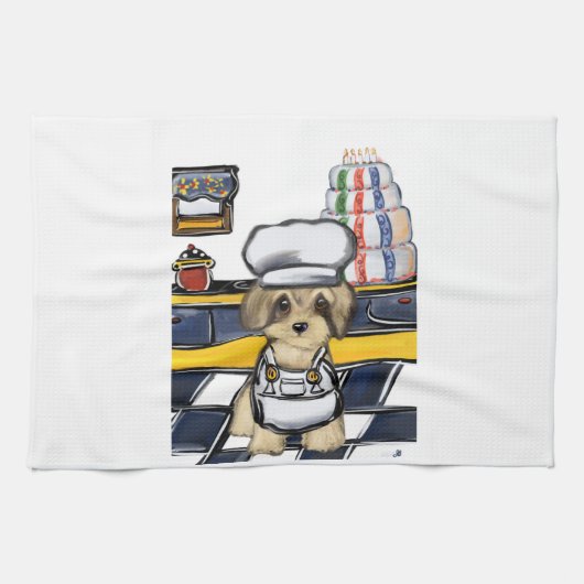 Yorkie Poo Koch Geschirrtuch (Horizontal)