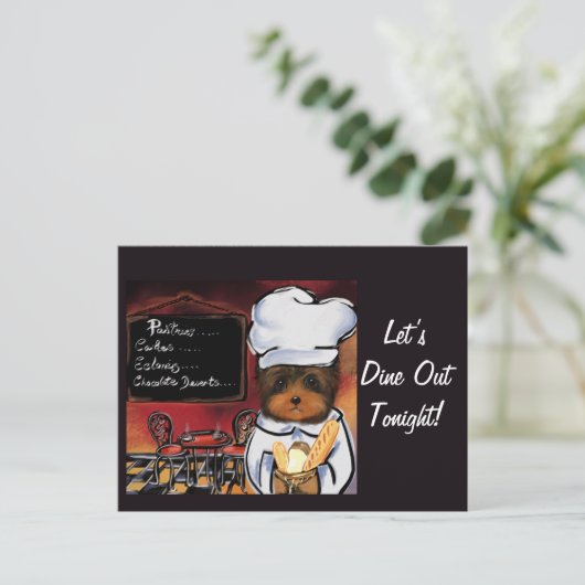 YORKIE POO KOCH POSTKARTE (Stehend Vorderseite)
