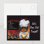 YORKIE POO KOCH POSTKARTE (Vorne/Hinten)