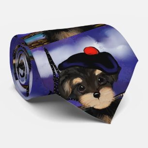 YORKIE POO KÜNSTLER IN PARIS KRAWATTE