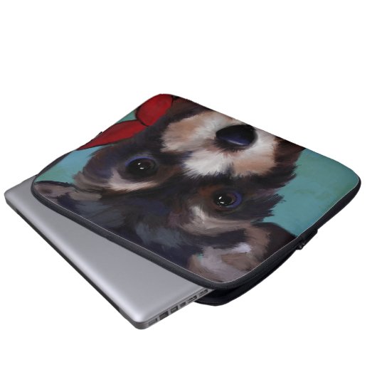 Yorkie Poo Laptopschutzhülle (Vorne Knopf)
