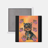 Yorkie Poo Magnet (Vorderseite/Rückseite)