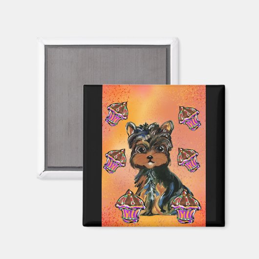 Yorkie Poo Magnet (Vorderseite/Rückseite)