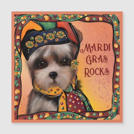 Yorkie Poo Magnetkarte (Vorderseite)