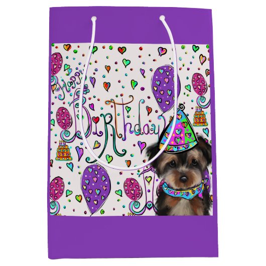 Yorkie Poo Mittlere Geschenktüte (Vorderseite)