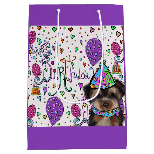 Yorkie Poo Mittlere Geschenktüte (Rückseite)