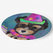 Yorkie Poo Pappteller (Schrägansicht)