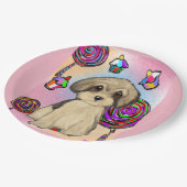 Yorkie Poo Pappteller (Schrägansicht)