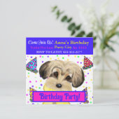 Yorkie Poo Party Einladung (Stehend Vorderseite)