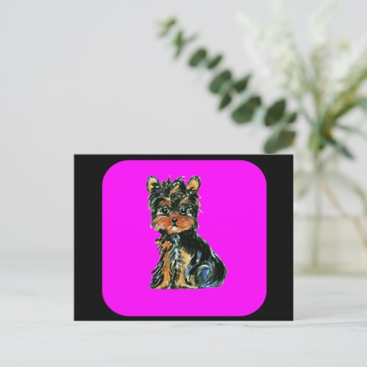 Yorkie Poo Postkarte (Stehend Vorderseite)
