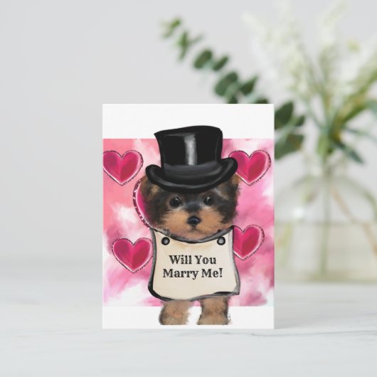 Yorkie Poo Postkarte (Stehend Vorderseite)