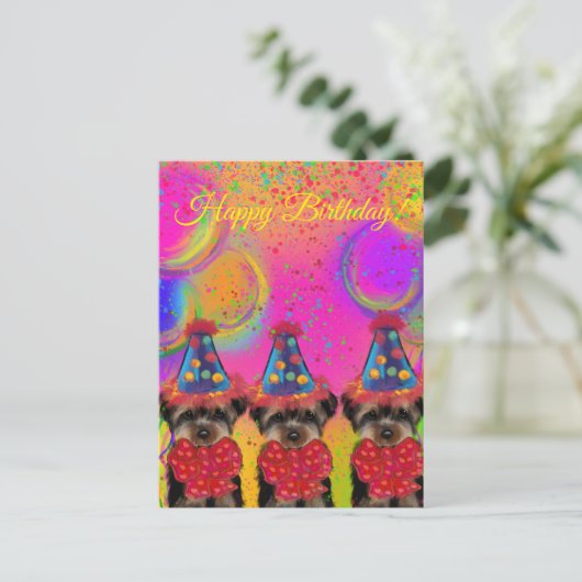 Yorkie Poo Postkarte (Stehend Vorderseite)