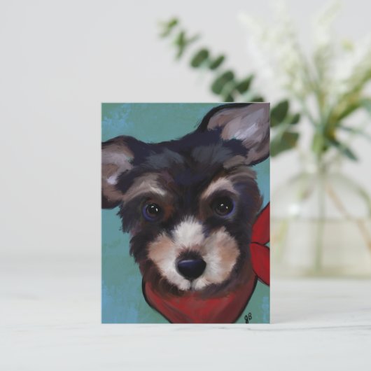 Yorkie Poo Postkarte (Stehend Vorderseite)