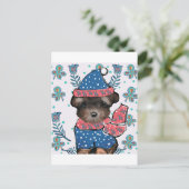 Yorkie Poo Postkarte (Stehend Vorderseite)