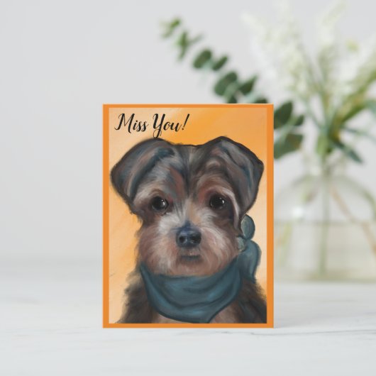 YORKIE POO POSTKARTE (Stehend Vorderseite)