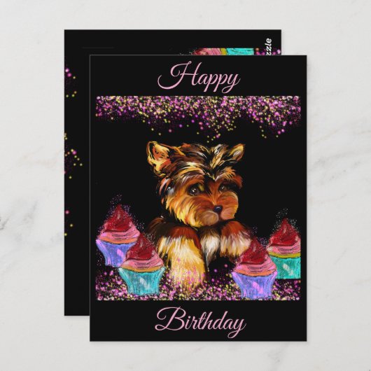 Yorkie Poo Postkarte (Vorne/Hinten)