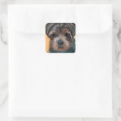 YORKIE POO QUADRATISCHER AUFKLEBER (Tasche)