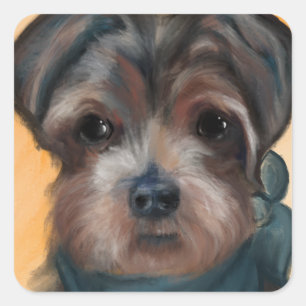 YORKIE POO            QUADRATISCHER AUFKLEBER