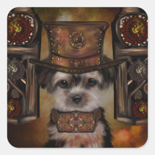 Yorkie Poo Quadratischer Aufkleber