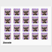 Yorkie Poo Quadratischer Aufkleber (Blatt)