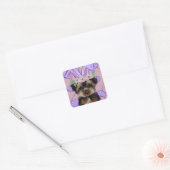 Yorkie Poo Quadratischer Aufkleber (Umschlag)
