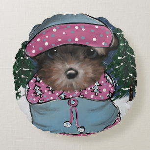 Yorkie Poo Rundes Kissen