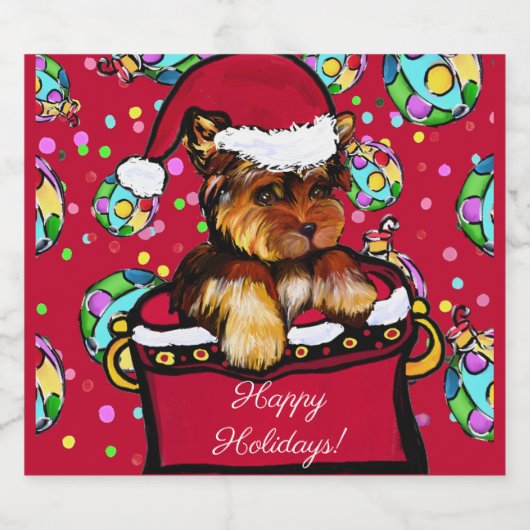 Yorkie Poo Schaumweinetikett (Einzelnes Label)