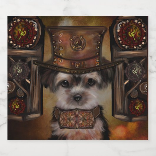 Yorkie Poo Schaumweinetikett (Einzelnes Label)