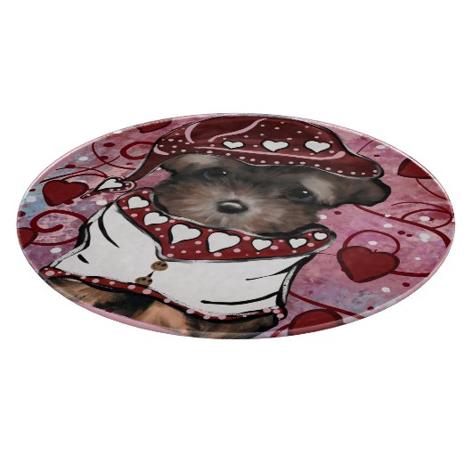 Yorkie Poo Schneidebrett (Ecke)